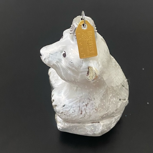 Discovery Channel Store Lauscha Krebs Glass White Polar Bear Handblown Ornament - Picture 3 of 16